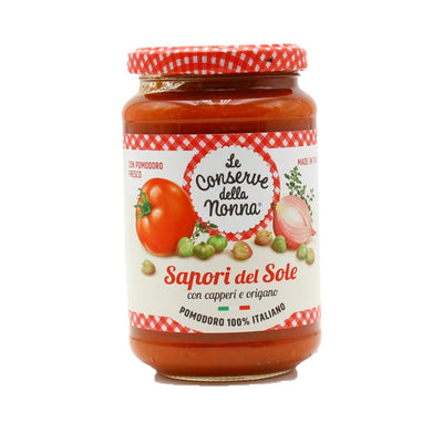 Le Conserve della NonnaSapori del Sole Tomatensauce mit Kapern und Oregano 350g***MHD 09.2025***
