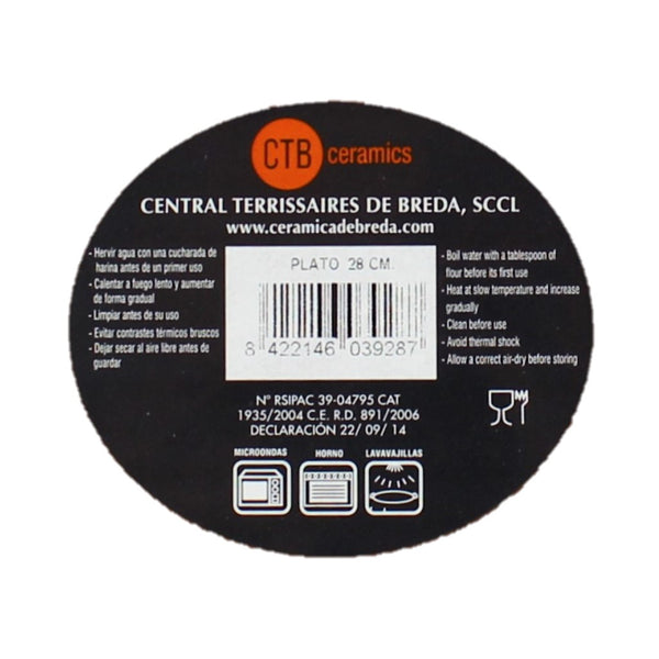 CTB ceramics Plato Teller aus Keramik 28cm Durchmesser