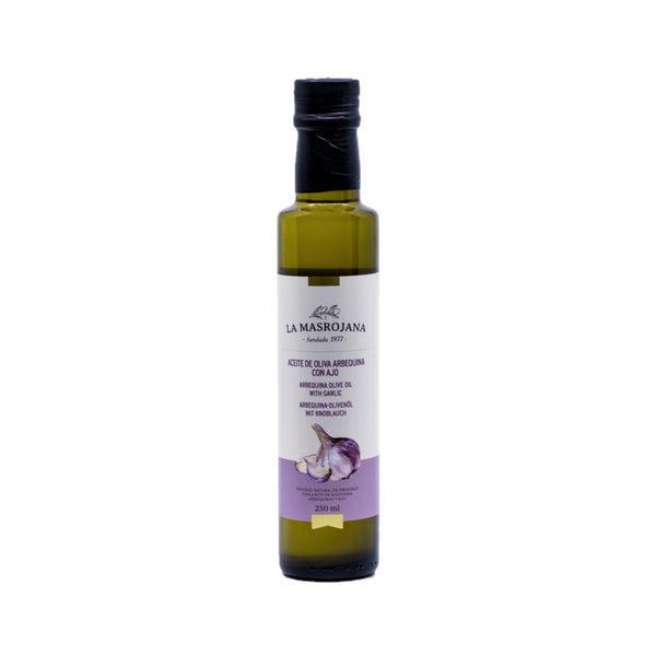 La Masrojana Aceite de Oliva Arbequina con Ajo Arbequina Olivenöl mit Knoblauch 250ml