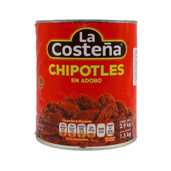 La Costeña Chipotles en Adobo Ganz geröstete Chilis in pikanter Soße 1,5kg