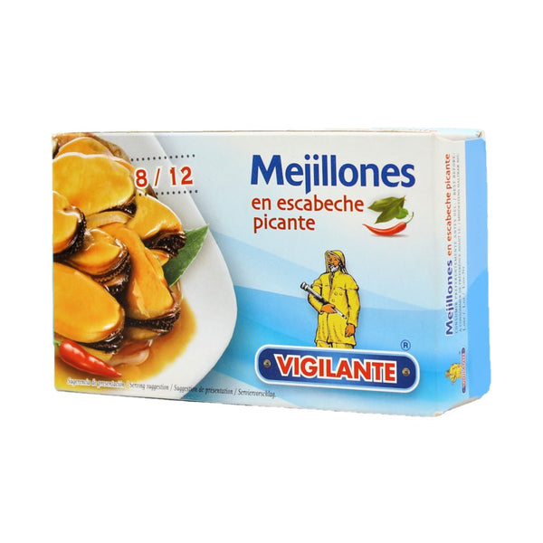 Vigilante Mejillones Pfahlmuscheln in scharfer Marinade 70g
