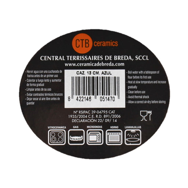 CTB ceramics Cazuela Tonschale blau 13cm Durchmesser