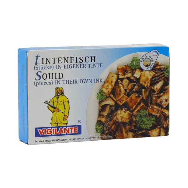 Vigilante Calamares trozos en su tinta Tintenfisch Stücke in eigener Tinte 72g