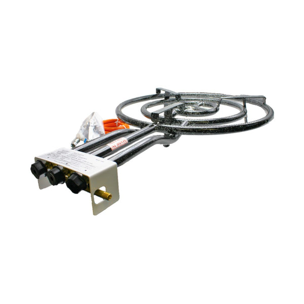 Gasringbrenner 3-Flammig 60cm inkl. Gasschlauch-Regler Set