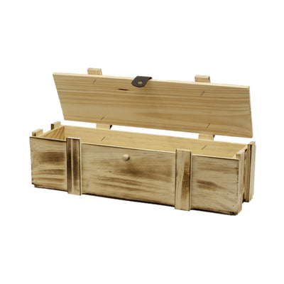 Holzkiste geflammt für eine Flasche inkl. Holzwolle