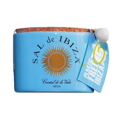 Sal de Ibiza Fleur de Sel Mar Blau mit schwarzem Knoblauch im Steintopf BIO 140g***MHD 01/2025***
