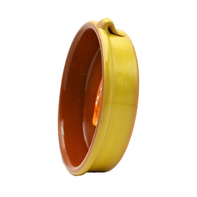 CTB ceramics Cazuela Tonschale gelb mit aufgesetzten Griffen 17cm Durchmesser