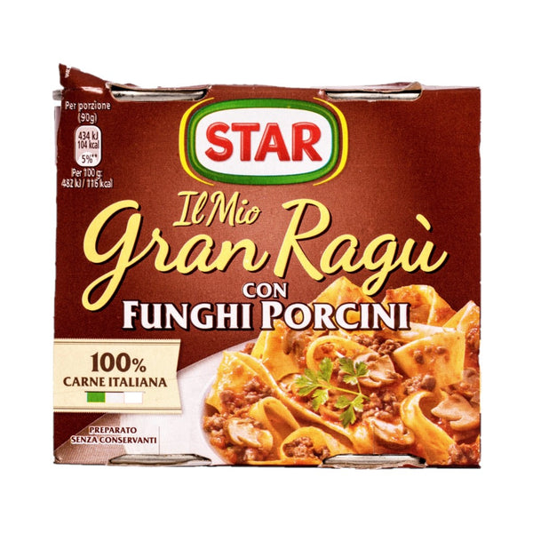 Star Gran Ragu con Funghi Porcini Tomatensauce mit Fleisch und Steinpilzen 2x180g***Aktion MHD 12.2024***