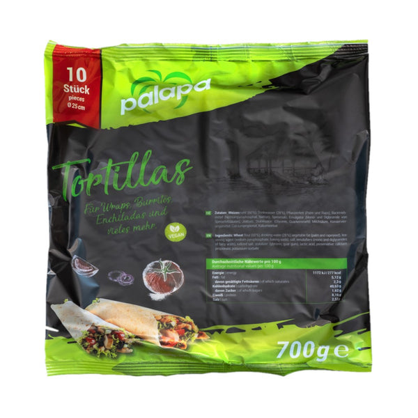 Palapa Weizentortilla frisch 25cm 10 Stück 700g***MHD 08.2024***