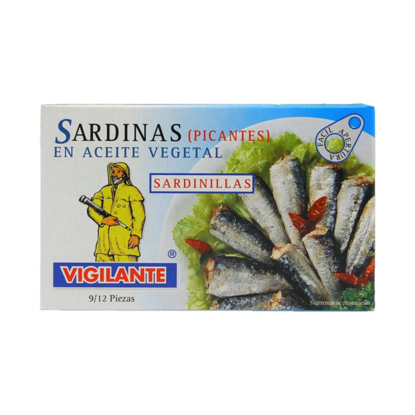 Vigilante Sardinillas en Aceite Vegetal kleine Sardinen in Pflanzenöl pikant 88g***MHD 01.2026***
