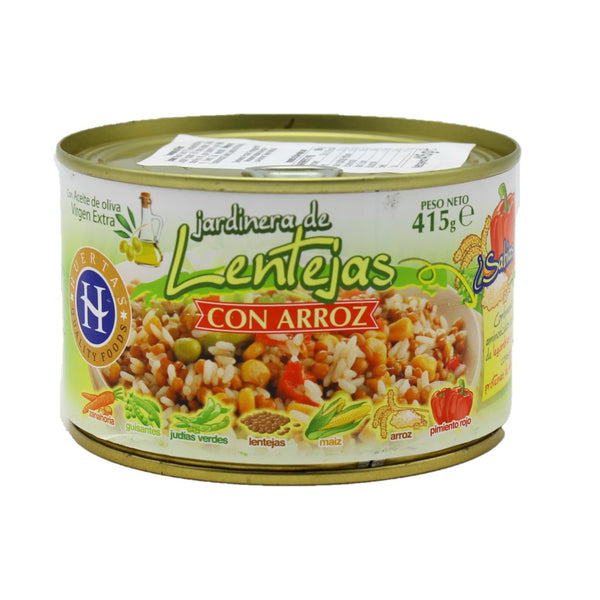 Huertas Lentejas con Arroz Linsentopf mit Reis und Gemüse 415g***MHD 07.2025***