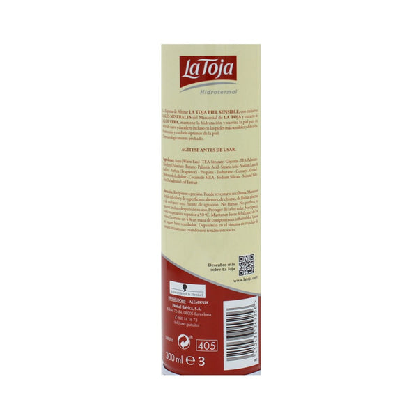 La Toja Espuma de Afeitar para pieles sensibles 300ml