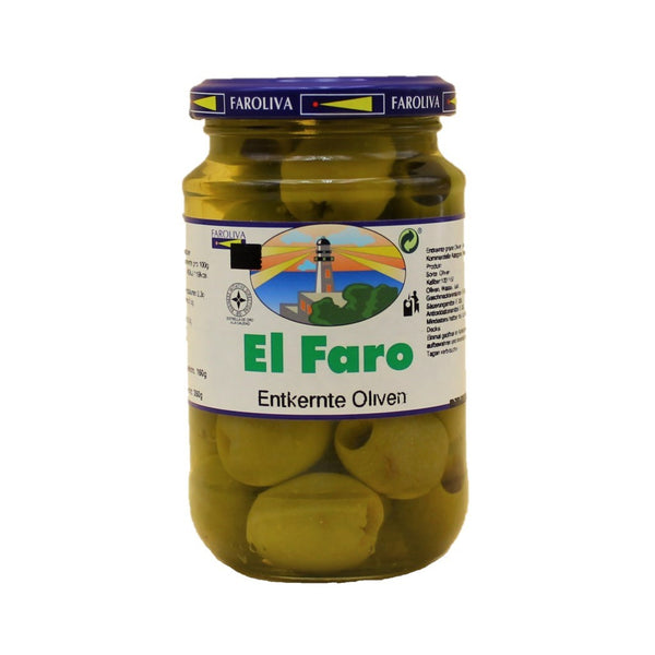 El Faro Aceitunas Verdes sin Hueso 160g<br> Tamaño 120/150