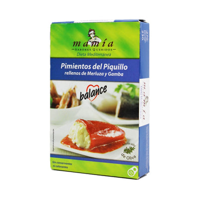 Mamia Pimientos del Piquillo Balance Paprika gefüllt Seehecht und Garnelen 230g *** MHD 09.2025***