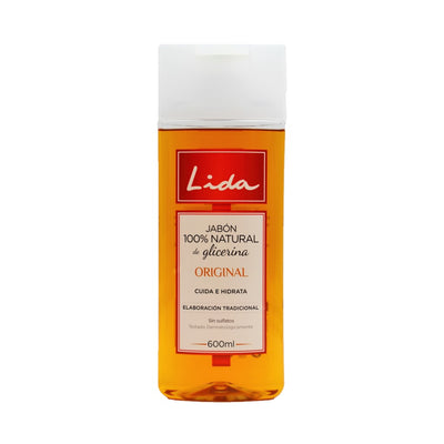 Lida Jabon 100% Natural, Seife mit Glyzerin 0,6l