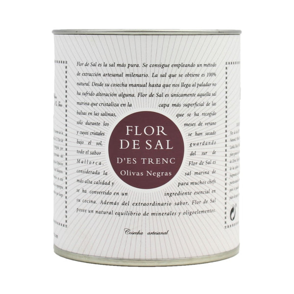 Flor de Sal Des Trenc Olivas Negras Sal ecológico con aceitunas negras 150g