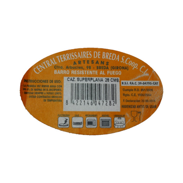 CTB ceramics Cazuela Superplana Teller extra flach 28cm Durchmesser