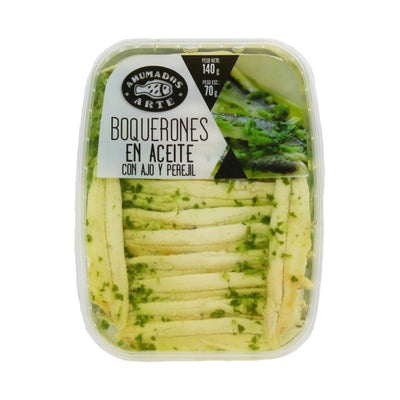 Ahumados Arte Boquerones Filetes de Anchoa en Ajo y Perejil 70g