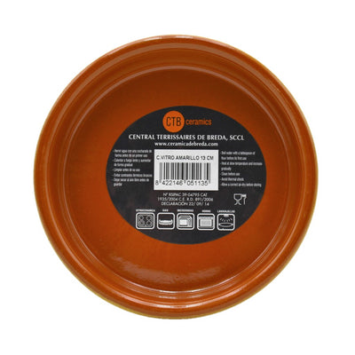 CTB Ceramics Tonschale/Cazuela/Tapas Schale/Spanisches Geschirr gelb 13cm Durchmesser