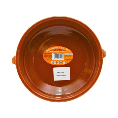 CTB ceramics Cazuela Tonschale gelb mit aufgesetzten Griffen Ceran 20cm Durchmesser