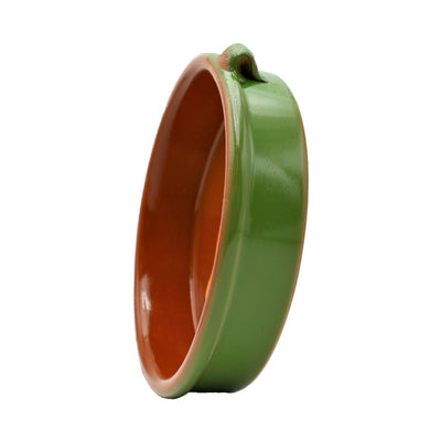 CTB ceramics Cazuela Tonschale grün mit aufgesetzten Griffen 17cm Durchmesser