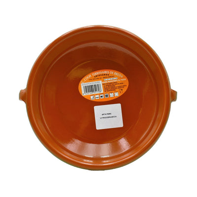 CTB ceramics Cazuela Tonschale grün mit aufgesetzten Griffen Ceran 20cm Durchmesser