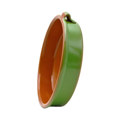 CTB ceramics Cazuela Tonschale grün mit aufgesetzten Griffen Ceran 20cm Durchmesser