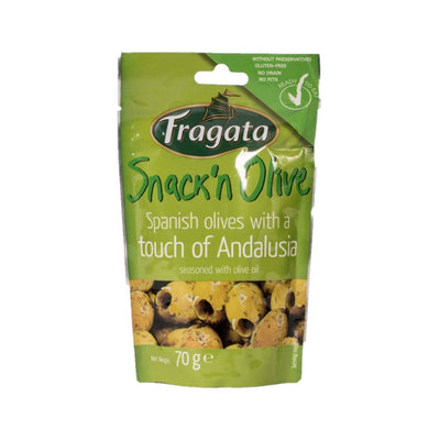 Fragata Snack n Olive Manzanilla Olivenöl, Knoblauch und Thymian 70g