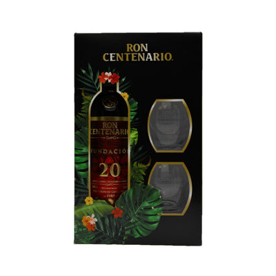 Ron Centenario 20 Fundacion 70cl + 2 Tumbler